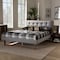 Baxton Studio Sofia Light Grey Upholstered and Walnut Wood Queen Size Platform Bed 167-9417-9441 - alternate 4